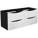 duschspa Waschtisch Unterschrank Waschtischunterschrank Waschbeckenunterschrank Badschrank, 50-120cm Hängeschrank, Matt / Hochglanz schwarz 120 cm x 52 cm x 46.3 cm