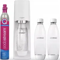 Sodastream Terra white +  2 PET-Flaschen 1 l + Zylinder