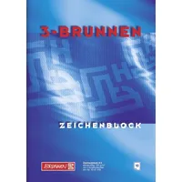 Brunnen 1047319 Zeichenblock 10 Blatt A3 blau