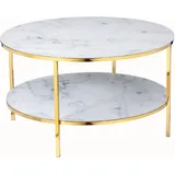 SalesFever Couchtisch mit 2 Ablagen Ø 80 cm 394755