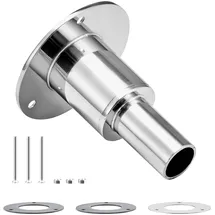 Vevor Durch Rumpf Auspuff Hautanpassung (24 mm), Schiffsauspuff Rohrauspuff gerades Auspuff-Set mit Schrauben & Muttern & Dichtung für Dieselheizungen Standheizungen, Edelstahl 316 Silber
