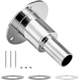 Vevor Durch Rumpf Auspuff Hautanpassung (24 mm), Schiffsauspuff Rohrauspuff gerades Auspuff-Set mit Schrauben & Muttern & Dichtung für Dieselheizungen Standheizungen, Edelstahl 316 Silber