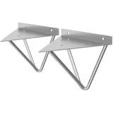ML-Design 2 Stück Regalhalterung 160 mm Grau aus Metall Dreieckige Regalwinkel