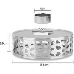 Intirilife Teekannen Wärmer in SILBER - 15 x 5 cm - Gemusterter Edelstahl Tee Stövchen für hitzebeständige Teekannen Edelstahl Teewärmer