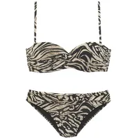 Bruno Banani Bügel-Bandeau-Bikini Damen Braun/Mehrfarbig 36 Cup E