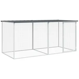 vidaXL Hühnerkäfig mit Dach Anthrazit 203x98x90 cm Verzinkter Stahl