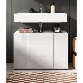 inn.furn Waschbeckenunterschrank 82 x 56 x 34 cm Weiß Hochglanz