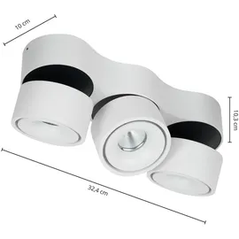 ARCCHIO Rotari LED-Deckenleuchte Linsen 3-fl.