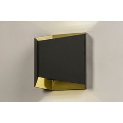 Wandleuchte Modern Aluminium Metall Schwarz Matt Gold