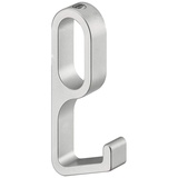 Gedotec Metall Einhängehaken für Schrankstange OVAL Schrankrohr | Aufhängehaken Aluminium silber matt | Aufhänger für Kleiderstange oder Garderobe 30 x 14 mm | 1 Stück - Kleiderhaken gebogen