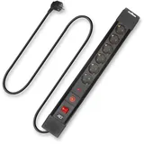 ACT Steckdosenleiste Überspannungsschutz 13500A, Power Strip 1.5m, Steckerleiste mit Schalter, Verteilersteckdose mit 45 Grad Winkel– AC2450