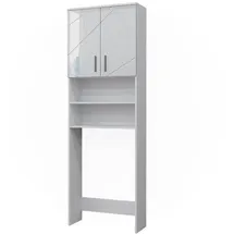 Vicco Irma Waschmaschinenschrank 64 x 190,5 cm Weiß Hochglanz