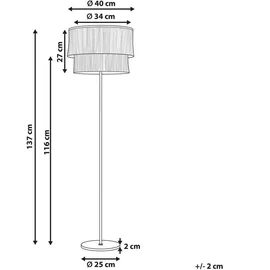 Beliani Peristeri 137 cm Braun/Gold