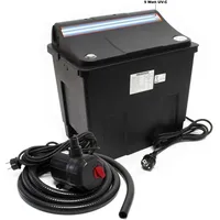 Wiltec SunSun CBF-200T Bioteichfilter Komplettset mit 9W UVC Klärer, Teichpumpe 2300 L/h 35W, Thermometer und Filtermedien, Filteranlage komplett 9 W