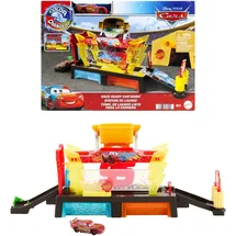 Mattel Disney Pixar Cars Autowaschanlagen-Spielset für Rennwagen und Lightning McQueen mit Farbwechseleffekt