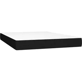 vidaXL Boxspringbett mit Matratze & LED Schwarz 140x200 cm Stoff