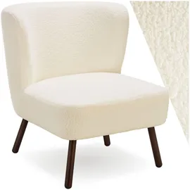 Tectake tectake® Teddy-Cocktailsessel, gepolstert, mit Bouclé-Bezug,