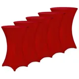 DEUBA Stehtischhusse Rot Ø 70-75 cm 5er Set