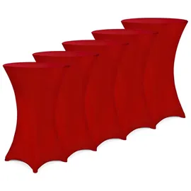 DEUBA Stehtischhusse Rot Ø 70-75 cm 5er Set