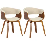 CLP 2er Set Stühle Bruce mit Stoffbezug I Esszimmerstuhl mit Rückenlehne I Sessel Mit Polsterung und Holzgestell Bis 150 kg belastbar