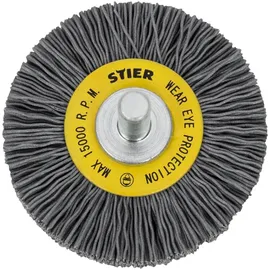 Stier Rundbürste Scheibenbürste Ø 50 mm, Schaft-Ø 6 mm, Drahtstärke 0,6 mm, gewellt, Siliziumkarbid
