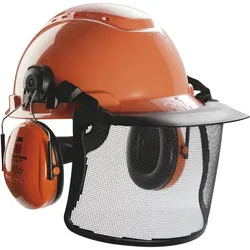 3M Forsthelm belüftet mit Visier und Gehörschutz Farbe orange