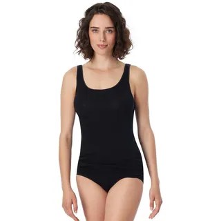 SCHIESSER Damen Trägertop Baumwolle - Luxury, schwarz_200763, 40