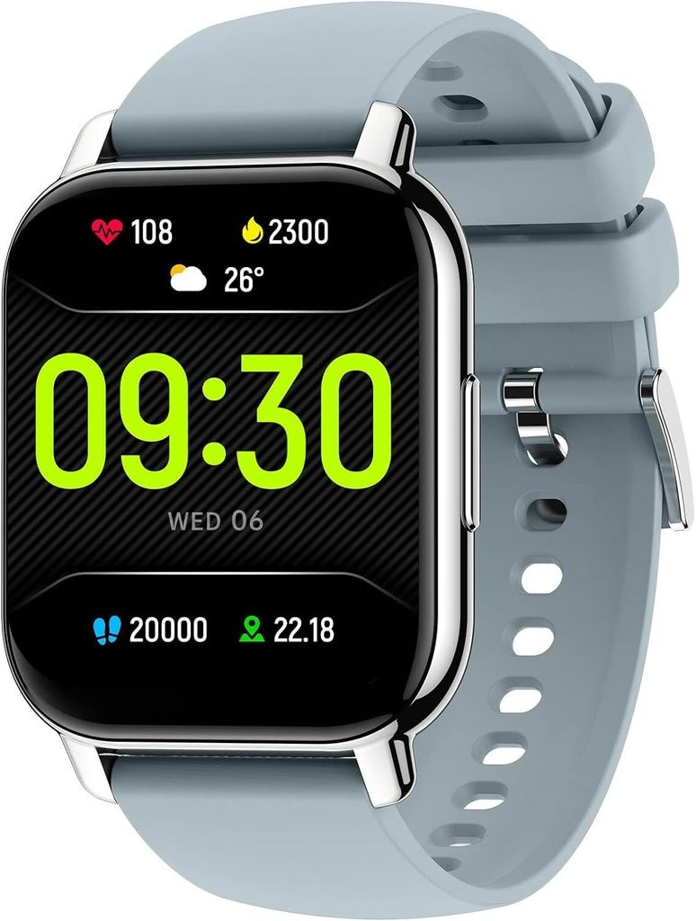 Smartwatch für Damen, Fitness-Armband, Touchscreen, wasserdicht, mit Schrittzähler, Herzfrequenzmesser, Bluetooth, mit 2 Armbändern für Android...