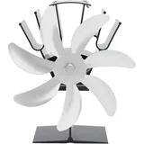 7-flügeliger Ofenventilator Aus Aluminiumlegierung, Thermisch Betrieben, Für Kamine Und Holzöfen, Silberfarben
