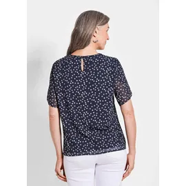 GOLDNER Kurzarmbluse Blau 40