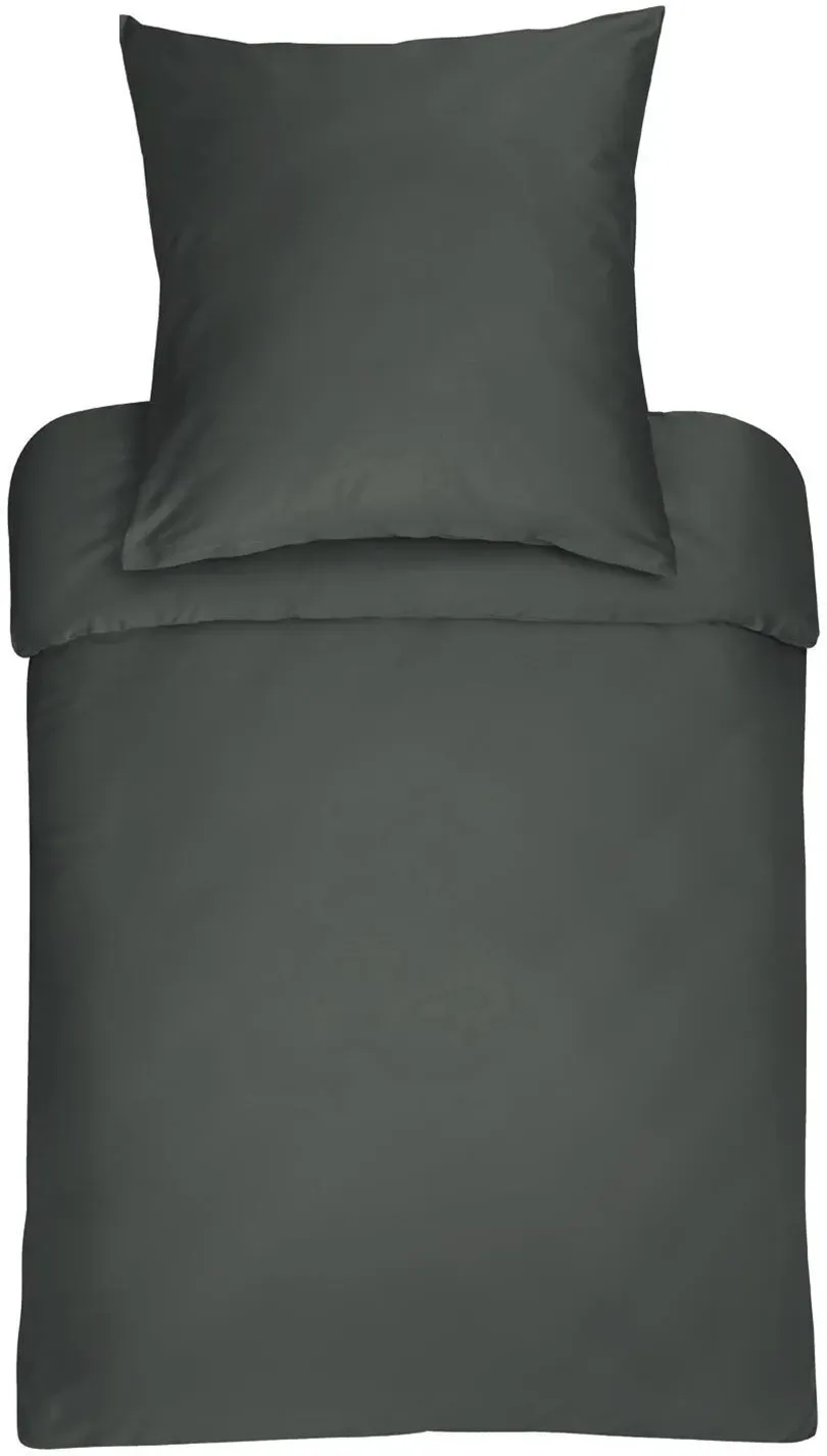 Bassetti Mako-Satin Bettwäsche Uni Bettbezug einzeln 200x200 cm | anthrazit-E6 - grau