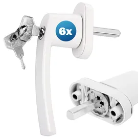 monzana MONZANA® Fenstergriffe Abschließbar mit Schloss Kindersicherung Silber 35mm Stiftlänge 2 Schlüssel Fensterbeschlag Balkon Türgriff Einbruchschutz