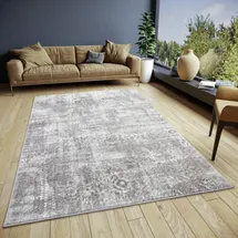 HANSE HOME Teppich HANSE HOME "Style", grau (grau,beige), B:67cm H:13mm L:120cm, Polyester, Teppiche, Teppich, Vintage, Kurzflor, Orient Optik, pflegeleicht, robust, glänzend