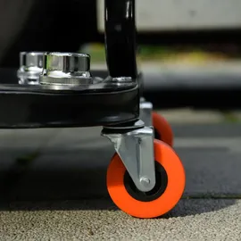 Homcom Werkstatthocker mit Ablage, Gepolstert Sitzkissen Stahl Rot