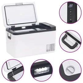 vidaXL Kühlbox mit Griff und Adapter Schwarz und Weiß 18 L PP & PE