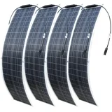 Flexibles Solarpanel 200W 12V Monokristallines Solarladegerät Wasserdichtes und ultradünnes Solarmodul für Wohnmobile, Boote, Häuser und unebene Oberflächen (50 Watt*4)