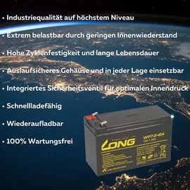 KungLong USV Akkusatz kompatibel YUNTO Q 450 AGM Blei Notstrom Batterie