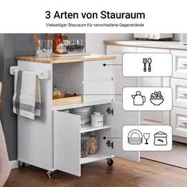 SoBuy KÜCHENWAGEN Weiß