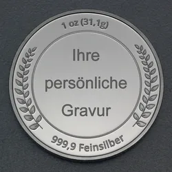 Silbermedaille 1oz (Lorbeerkranz) gravierbar