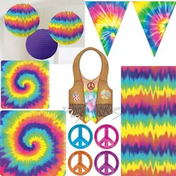 Hippie Partyset 60er Jahre Party Motto Party Peace Dekoration Deko