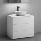 neoro n50 Unterschrank B: 80 cm mit 3 Auszügen, Waschtisch Ø 45 cm weiß matt, B: 80.5 BN0106WM+BN0452WM+BN0402C1