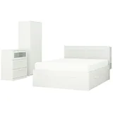 IKEA BRIMNES Schlafzimmermöbel 3er-Set weiß 180x200 cm