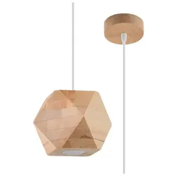 Pendelleuchte WOODY Holz Natur geometrisch GU10