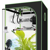 Jiubiaz Growzelt Komplettset 100x100x200 Cm Indoor Grow Set Mit 4" Belüftungssat Grow Tent Kit Led Grow Light Grow Lampe Kohlefilter