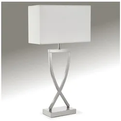 tectake® Tischleuchte, modernes Design, blendfreies Licht, Kippschalter am Kabel, 27 x 12 x 51,5 cm