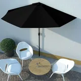 vidaXL Balkon-Sonnenschirm 300 x 150 cm schwarz halbrund