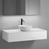 neoro n50 Unterschrank B: 120 cm mit 1 Auszug, Waschtisch Ø 40 cm weiß matt, B: 120.5 BN0064WM+BN0414WH+BN0404WH