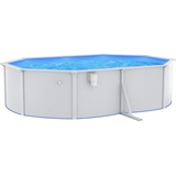 vidaXL Stahlwand-Pool oval 490 x 360 x 120 cm