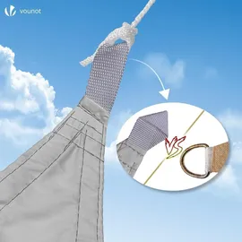 VOUNOT VOUNOT® Sonnensegel Rechteckig mit Befestigung Set, 3x4m, Grau - Grau