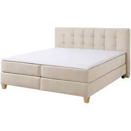 Home Affaire Boxspringbett HOME AFFAIRE "Moulay", beige, B:214cm L:231cm, Komplettbetten, Boxspringbett, inkl. Topper, in Überlänge 220 cm, 3 Härtegrade, auch in H4
